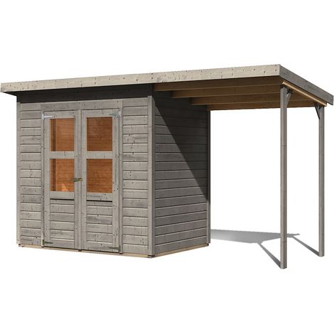 GH Merseburg 3 212x154x219cm mit Anbaudach vorvergraut