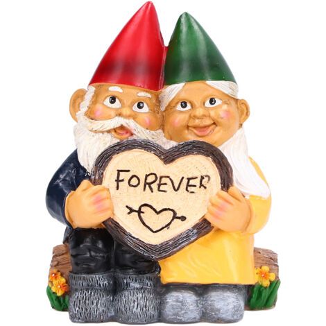 QORVA-Statues de Couple de nains de jardin, Figurine en résine, Art de maison, Sculpture naine de bureau pour ornements de décoration