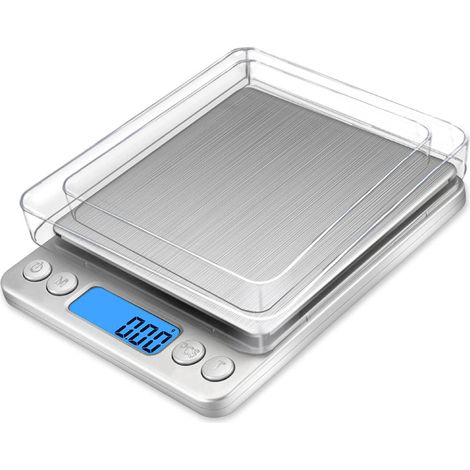 Präzise Küchenwaage 3000 g/0,1 g mit 2 AAA-Batterien
