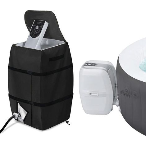 Abdeckung für Whirlpoolheizung, Abdeckung für Heizpumpe, wasserdichte Whirlpoolabdeckung, verstellbare und faltbare Whirlpoolabdeckung mit Kordelzug und Schnalle