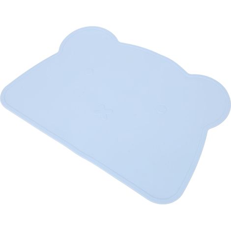Set de table en silicone bleu, tapis épais antidérapant et isolant pour enfants ours, dessous de verre pour hôtel et maison (1/5)