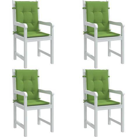 vidaXL Coussins de chaise à dossier bas lot de 4 vert mélangé tissu (1/5)
