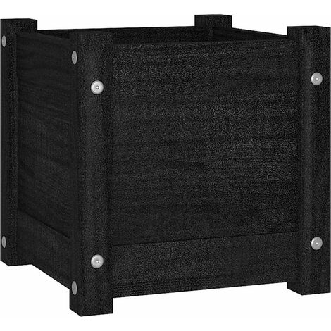 Maison Exclusive - Jardinière d'extérieur Noir 31x31x31 cm Bois de pin massif (1/5)