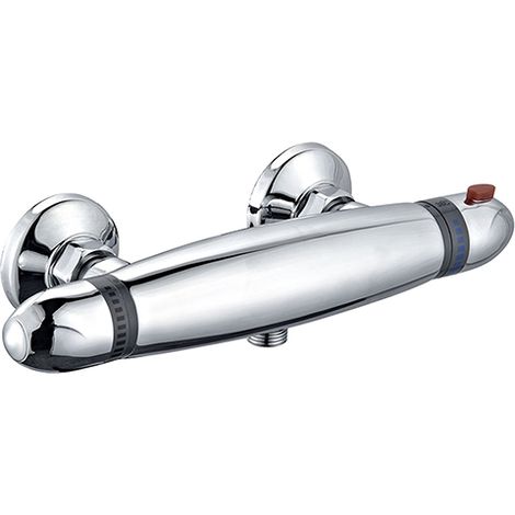 Edouard Rousseau – Mitigeur thermostatique de douche ONYX chromé – Cartouche thermostatique – Poignée avec ergot – Sécurité anti-brûlure – Entraxe 150 mm