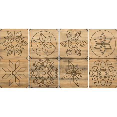 Cabecero de 4 piezas diseño hidráulico CU301 CU302 CU303 y CU304 160x80cm en madera maciza de pino con acabado efecto vintage Box Furniture (1/5)