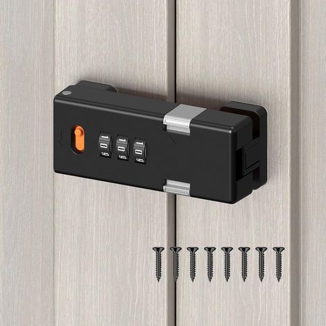 Verrou de placard à combinaison rotatif à 180 degrés, serrure mécanique à code sans clé pour porte coulissante de type grange, placard ou cellier (1/5)
