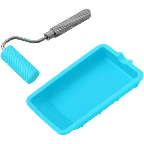 Rouleau adhésif en silicone avec bac, 48 mm x 20 mm, manche pour les loisirs créatifs, le travail du bois et le collage - JBMEDIA (1/4)