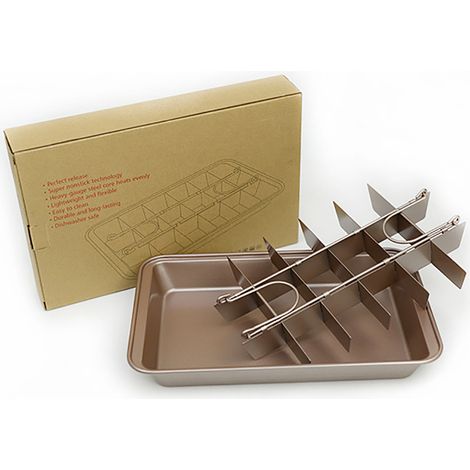 Antihaft-Brownieform, Kuchenform aus Kohlenstoffstahl, rechteckige Kuchenform, Antihaft-Toaster (1/5)