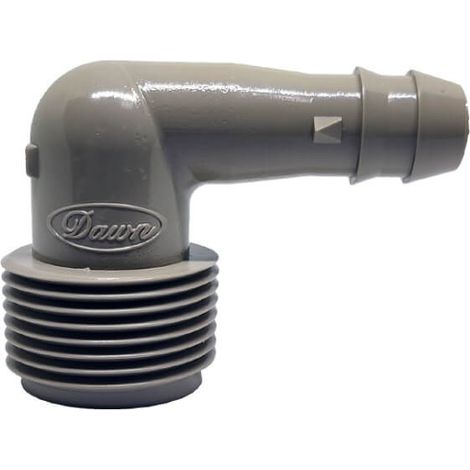 Codo Estriado 16mm a Rosca Macho Dawn 16mm x 3/4" (1/3)