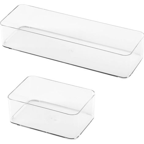 Aufbewahrungsbox 2 Stück Transparent mit Flexiblem Einsatz
