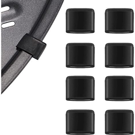 Lot de 8 manchons de protection en silicone pour accessoires de friteuse à air chaud - Tapis de cuisson - Noir (1/5)