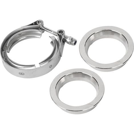Akozon Manchon Echappement Kit de Collier de Serrage Inox Collier de Serrage en V Kit de Bande en V de Bande en V en Acier Inoxydable de Tuyau D'échappement Automatique (2.0inch-51mm). (1/5)