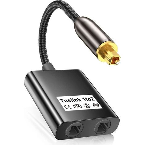 Adaptateur de câble audio numérique Toslink à fibre optique, répartiteur 1 vers 2 (1/5)