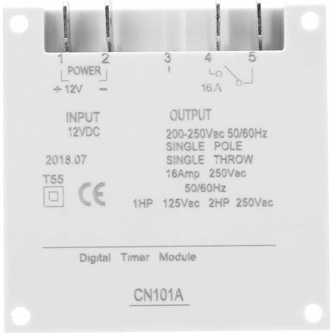 Commutateur de minuterie 12VDC 16A Commutateur de relais de temps LCD électronique numérique LCD programmable Micro-ordinateur numérique Mini-commutateur de minuterie d'alimentation de contrôle CN101 (1/4)