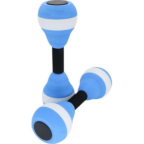 KZQ Haltères Évasives Colorées EVA pour Sport Aquatique, Fitness Yoga Enfants et Formation Sensorielle, Lot de 2 (Bleu Blanc Bleu) (1/2)