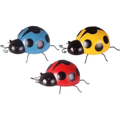 Clture mtallique en forme de coccinelle accrocher au mur (1/5)