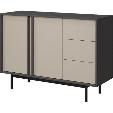 Cómoda Levali 106, Beige, Con cajones y puertas, Número de cajones: 0, 87x123x43cm