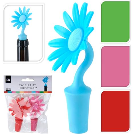 EXCELLENT tapones botella flor 2 piezas , Tapones botella Flor 2 piezasColores surtidos: verde, azul, rosa y rojo, se manda según disponibilidadPlástico alimenticioIncl