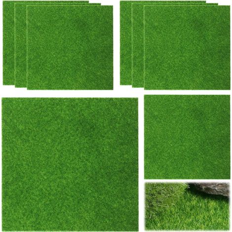 Lot de 8 fausses herbes décoratives pour travaux manuels, 15,2 x 15,2 cm, herbe de jardin artificielle pour bricolage, accessoires de jardin féérique, décoration de maison de poupée miniature (1/5)