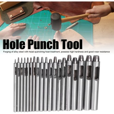 Jeu de poinçons de 0,5 à 10 mm, poinçon rond à nez droit, poinçon tout acier, kit d'outils pour le travail du cuir. (1/5)