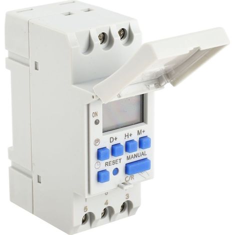 Timer digital programming AC220V 16 settings ON/OFF Display LCD Current 15HAS Installation on rail DIN (1/5)