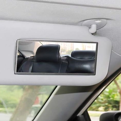 Miroir de maquillage HD portable auto-adhésif en acier inoxydable pour intérieur de voiture Carré-