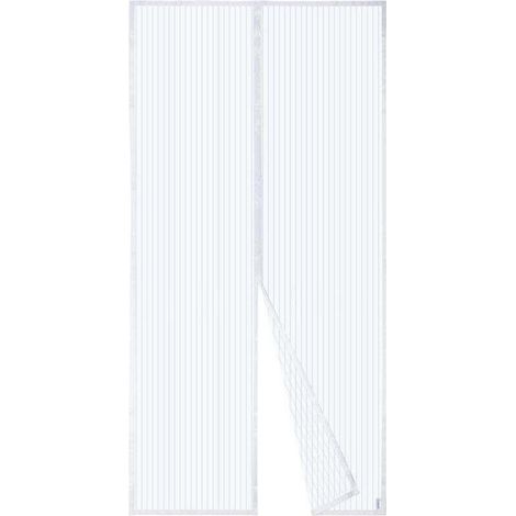 Moustiquaire Magnétique Pour Porte, Rideau en Maille, Joint Magnétique de Haut en Bas avec Fermeture Automatique, Maintient l'air frais à l'intérieur (120x220cm, Blanc) (1/4)