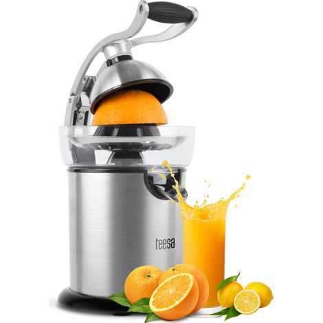 Exprimidor de cítricos Teesa de 130 W, acero inoxidable, fácil de limpiar, 350 ml. (1/5)