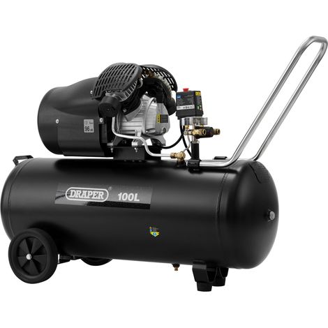 Draper 100L V-Twin Air Compressor (2.2kW) (65396) (1/3)