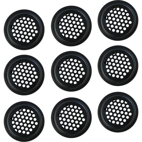 10 grilles de ventilation et de refroidissement en acier inoxydable noir de 19 mm (1/5)