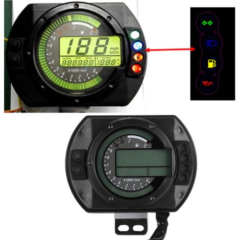 Tableau de bord LCD universel pour moto, destiné à la modification de motos : compteur kilométrique, compteur de vitesse et compte-tours. (1/5)