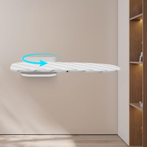Petite planche à repasser pliable - Montage mural - Table à repasser - Rotation à 180° - En acier au carbone - Peu encombrante - Pour centrale vapeur - 93 x 31,5 x 14 cm (1/5)