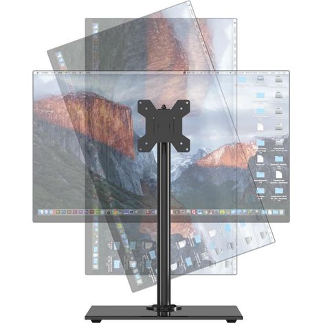 Support Ecran PC pour écran 13-32 Pouces jusqu'à 10 kg, Support Ecran avec Construction Solide, Pied Ecran PC, Inclinaison réglable ±25°, Pivotement ±80°, Rotation 360°, VESA 75/100 mm (1/5)