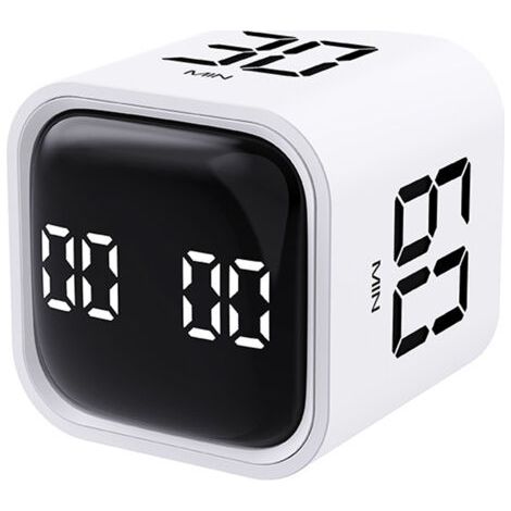 Minuteur Cube Minuteur de cuisine numérique avec affichage LED Minuteur à compte à rebours rechargeable par USB-C pour cuisiner, participer à des réunions, aller en classe, étudier ou faire du sport (1/5)