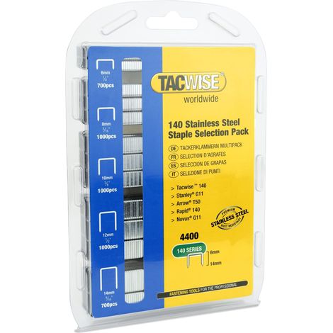 Tacwise 1341 Punti in Acciaio Inox Professionali, Tipo 140 da 6mm a 14 mm, Confezione da 4400 (1/5)