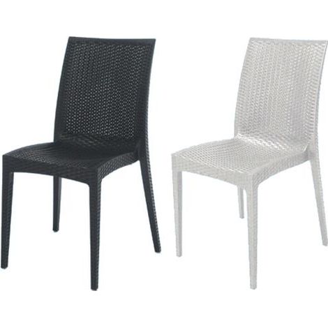 Sedia da Giardino in resina Similrattan Mod. BISTROT Colore Bianco