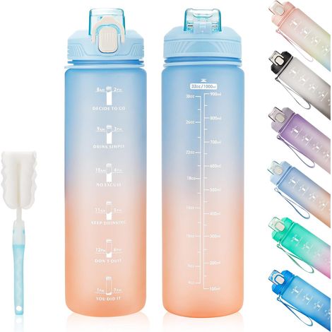 1 L Sports Water Bottle — Leakproof and BPA-Free Ideal for Fitness, Gym and Outdoor Activities (Single Bottle) (1/5)