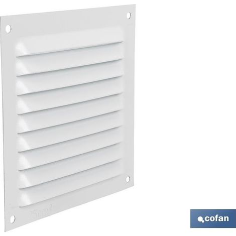 Pack de 5 grilles de ventilation en aluminium blanc 10 x 10 cm