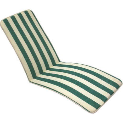 Cuscino in cotone Capri A righe bianco e verde cm 49X157 H spessore cm 3- sdraia