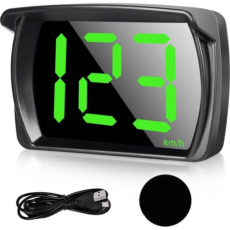 Head-Up Display Auto HUD: tachimetro digitale universale per auto con GPS + doppio chip Beidou per tutte le auto, USB Plug and Play, KMH (1/5)