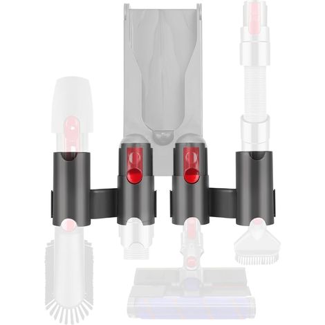 Set mit 2 Wandhalterungen, robustes ABS, grau und rot, für Dyson V7 V8 V10 V11 V15 Staubsauger (1/5)