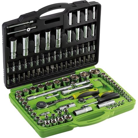 SET VALIGETTA 108 PZ UTENSILI INSERTI CHIAVI A BUSSOLA 1/4"-1/2" FASANO (1/3)