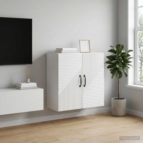 vidaXL Mobiletto a muro Bianco Lucido 59 x 31 x 60 cm (1/5)
