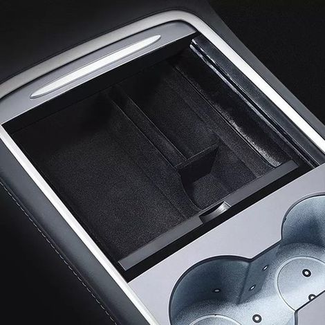 Tesla Model 3 und Y Facelift Mittelkonsolen-Organizer, Autozubehör, Aufbewahrungsbox für Babykleidung, Sonnenbrillenablage (1/4)