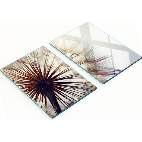 Tablas de cocina decorativas de vidrio multifuncionales con diseño de diente de león, 2x40x52 cm. (1/5)