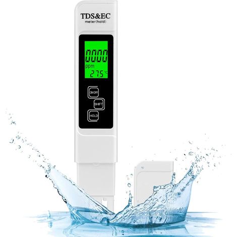Testeur de qualité de l'eau, Testeur pH Mètre 4 en 1 et TDS&EC Mètre Température, pH-mètre avec Écran LCD, résolution Haute précision 0,01, pour eau Potable, Piscine, Aquariums (1/5)