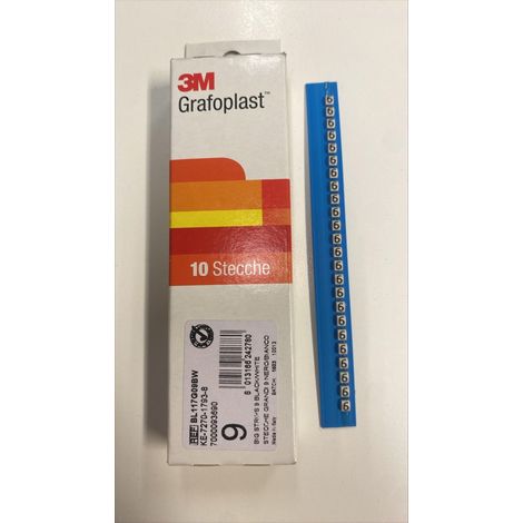 Segnacavi numerici 9 bl117g09bw per cavi 3m grafoplast