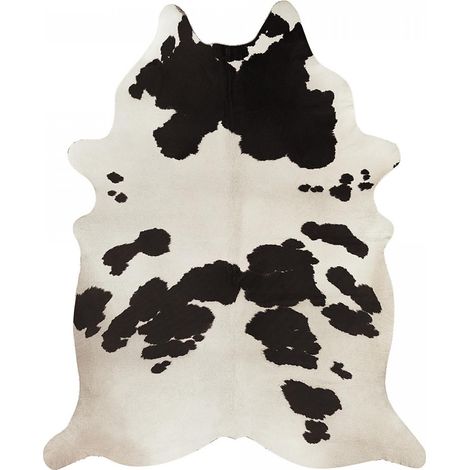 Tapis salon et chambre 155x190 blanc et noir rectangle tissé motif animaux MARBEL 1