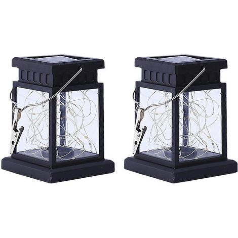 Lanterne solaire suspendue d'extérieur, lumière effet bougie, veilleuse de jardin étanche, lampe suspendue C (1/5)