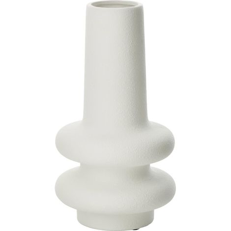 Vase Déco en Argile "Lyra" 39cm Blanc (1/4)
